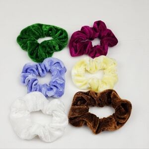 Velvet Scrunchie Hair Ties Bundle Of 6